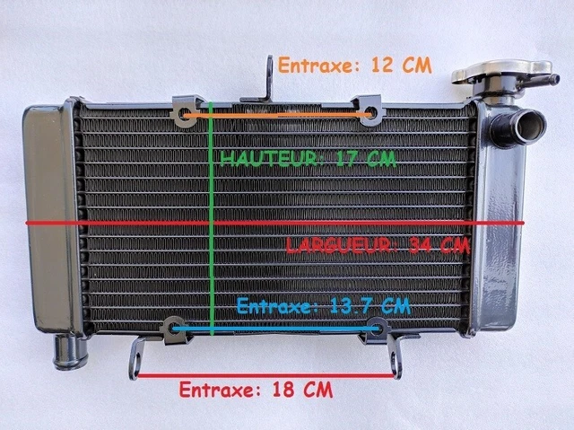 Radiateur Eau Aluminium Compatible Honda CB500 PC26 PC32 1994-2003 - Type Racing, Meilleur Refroidissement