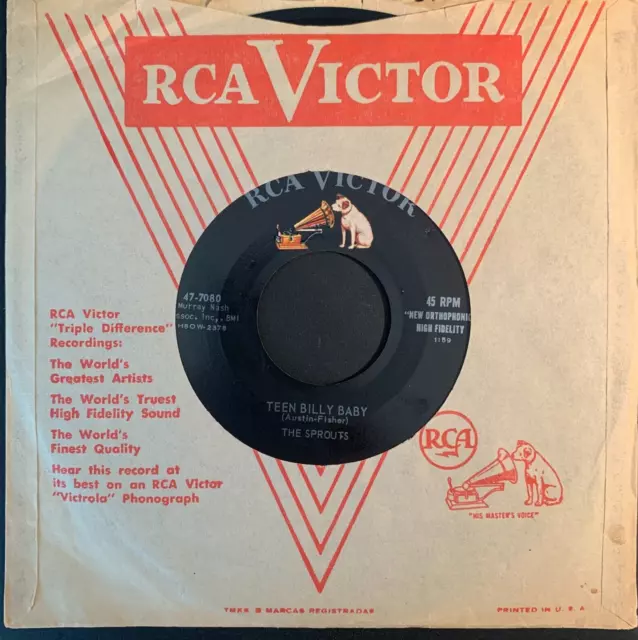 The Sprouts - Teen Billy Baby - Rockabilly 45 rpm - primera impresión 1957 casi nuevo