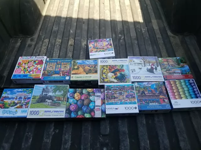 Lot of 13  Puzzles, 1000 pieces Random Lot