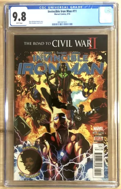 Invincible Iron Man #11 CGC 9.8 NM/M 2016 2nd Print Riri Williams MCU Ironheart