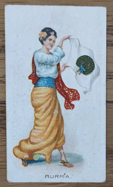 1908 Wills Cigarette Card Flag Girls Of All Nations No. 1 Burma