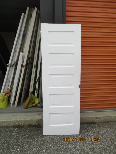 ANTIQUE VINTAGE 5 PANEL INTERIOR DOOR  24 x 70 PAINTED WHITE WE SHIP!!!!!