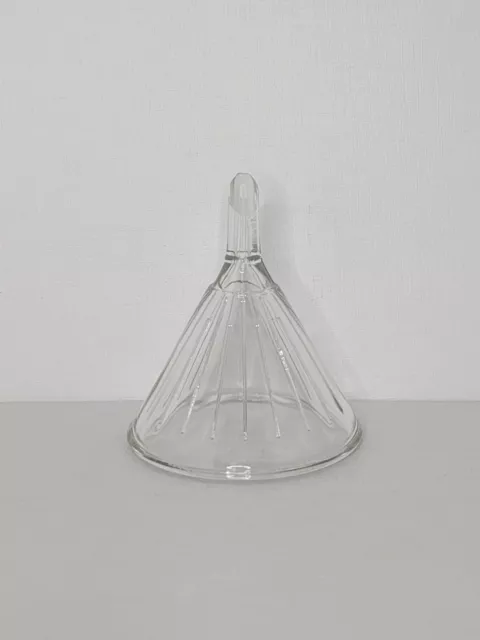 Clear glass ribbed cone funnel Pharmacy lab apothecary H- 4" & Diameter 3.5"