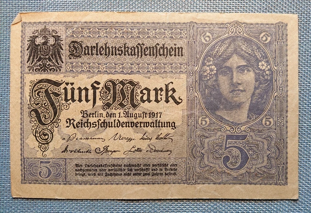 Darlehnskassenschein Five * Mark Berlin 1. August