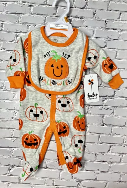 Baby Boy Sleep N Play 2 Piece Halloween Newborn Outfit NWT