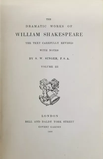 The dramatic works of William Shakespeare 1864 3