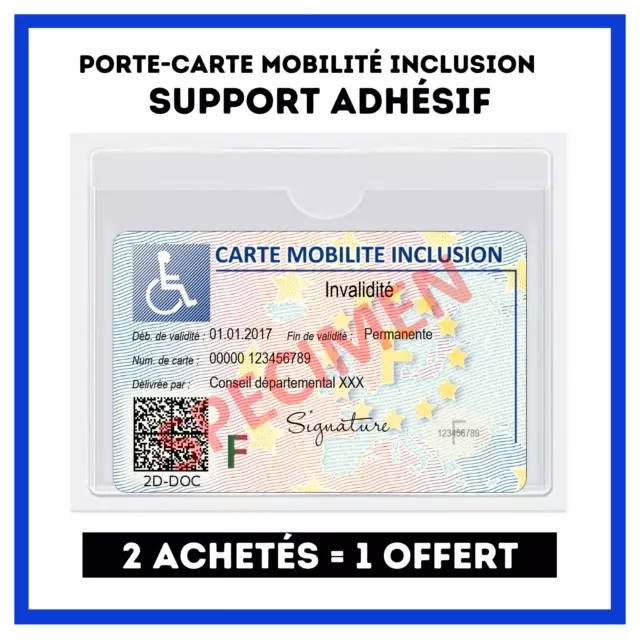 1X PORTE CARTE Mobilité Inclusion Adhésif Support Etui