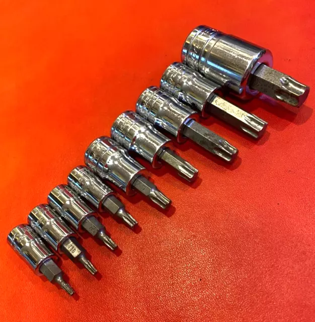 SNAP ON TOOLS 9pc Combination Drive TORX Socket Set T8 T55 rrp