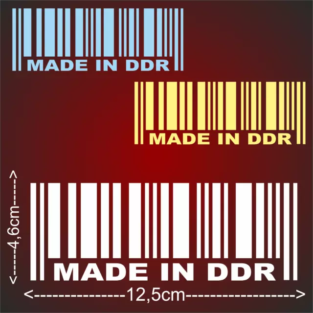 2x Aufkleber Made in DDR 12cm IFA  Mz Simson B1000 Hänger L60 GDR  Trabant L60