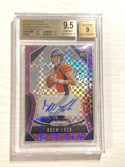 DREW LOCK 2020 Panini Select Die Cut Prizm Purple Premier