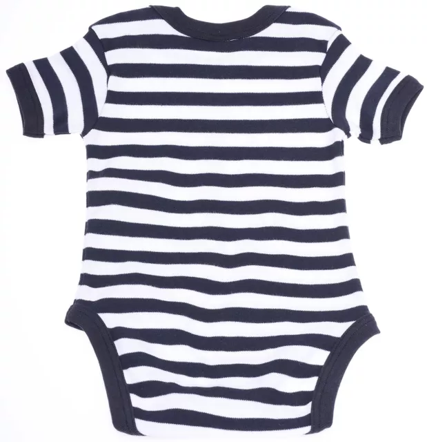 Black ANCHOR & HEART Stripes SAILOR Kurzarm Baby Body - weiß Rockabilly 2