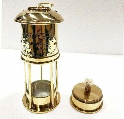 7 '' Nautische Messing-Öllampe Glass-Miner-Lampe Schiffslaterne