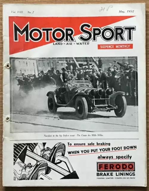 MOTOR SPORT Magazine May 1932 Wolseley Hornet MONACO GRAND PRIX