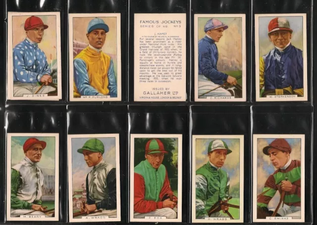 Gallaher, FAMOUS JOCKEYS (BLUE), Full Set, 48/48x Cards, VG/EX, 1936