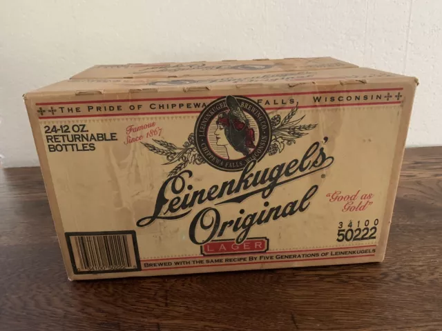 Vintage LEINENKUGEL'S Cardboard Beer Box Case 24 12oz.bottles