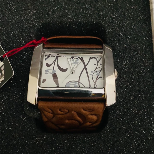 Rockwell WOMENS VN104 VANESSA BROWN Leather and WHT Watch-NEW Dead BATTERY