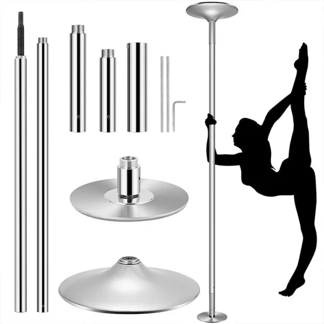 Dance Pole 45mm Portable Static Spinning Stripper Pole Exercise Party Dancing