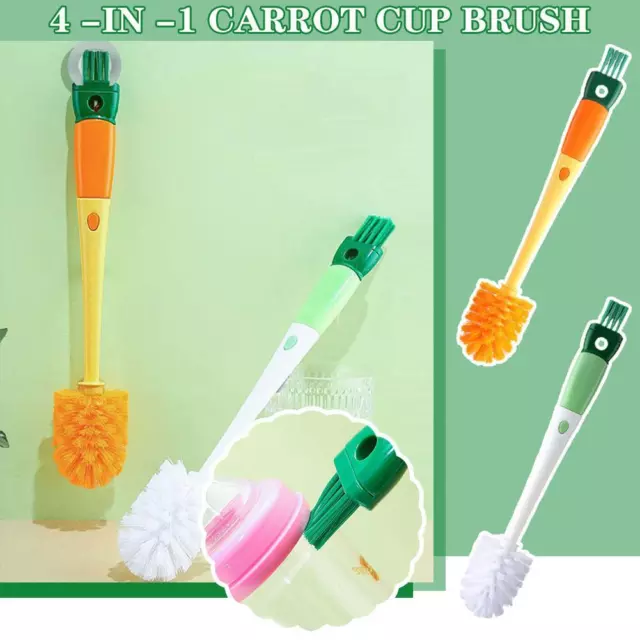 Water Bottle Cleaner Brush 4 In 1 Silicone Detachable Scrubber Long Handle  P3S6 2