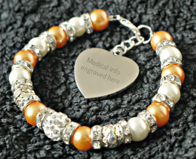 Medical Alert Bracelet Multiple Sclerosis Parkinson`s Disease any engraving info