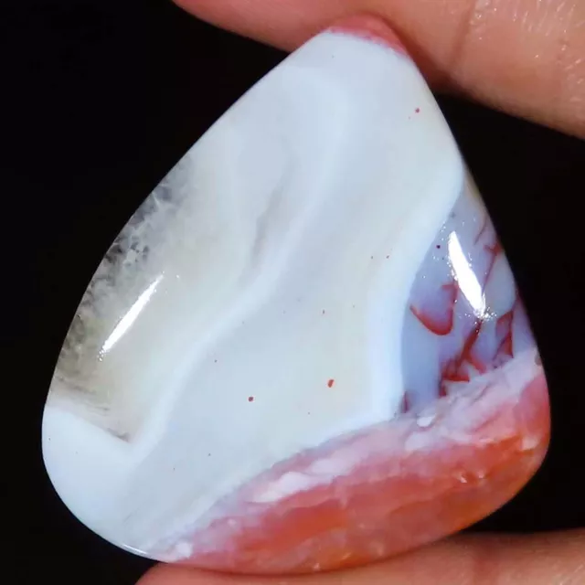 68.50 Carats Naturel Marocain Cabochon Agate Desseré Gemme 35x41x6 MM Eb _401