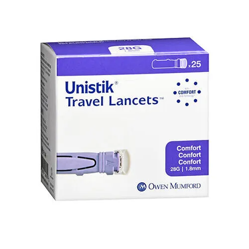 Unistik 3 Confort Sécurité Lancettes 25 Chaque 23G Par