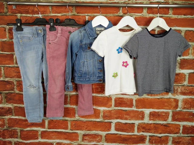 Girls Bundle Age 2-3 Years Osh Kosh Next M&S Denim Jacket Jeans Cords Tee 98Cm