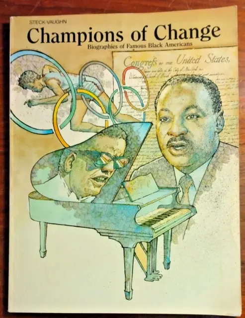 Champions of Change 1989 School Workbook -MLK, Jesse Owens, Jackie Robinson etc.