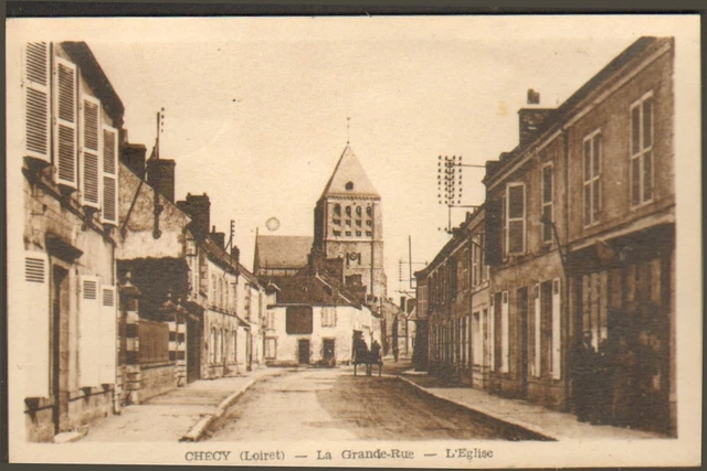 45 Checy Carte Postale Grande Rue Eglise