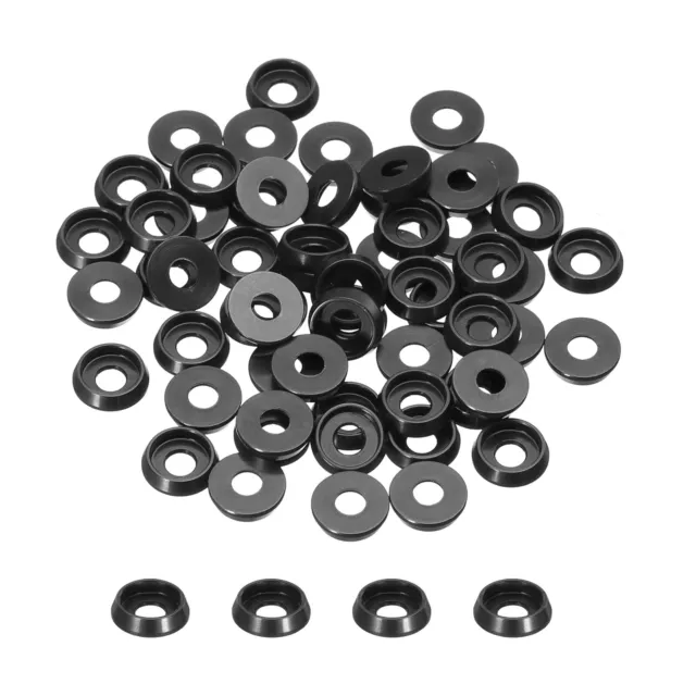M3 Cone Cup Countersunk Washers,3mm/0.12" Aluminum for Screw RC,60PCS(Black)
