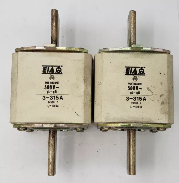 2x EIA Insert Fusible VDE0636/21 500V 3-315A 24588. 7