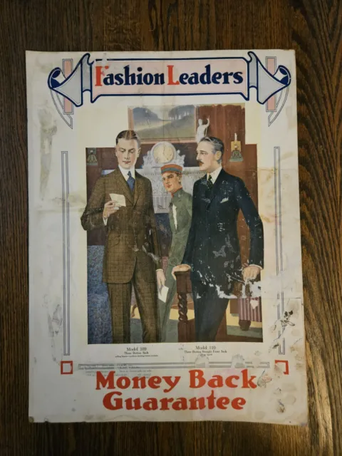 Print Ad 1920s Fashion Leaders Cardboard Ad Vintage