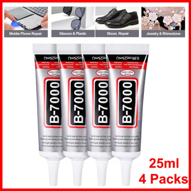 4x B-7000 25ML Glue Multipurpose Super Adhesive for Phone,Glass,Wooden, Jewelry