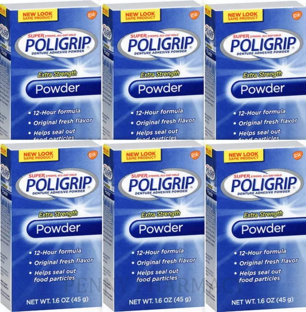 Super PoliGrip POUDRE 12h tenue 1,6 oz (6 pack)