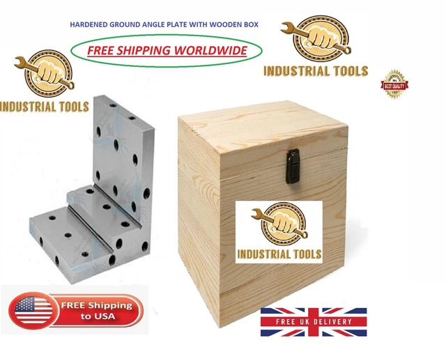 New Hardened Stepped Angle Plate 4" x 4" x 4" Precision Ground With tapped hole