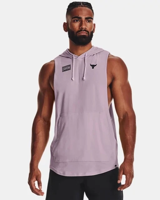 Men's Under Armour Project Rock Sleeveless Hoodie Tank Top Shirt mrsp $45 Small