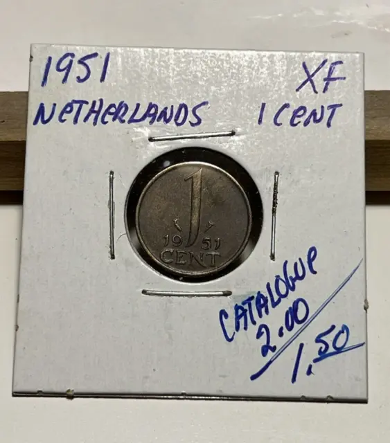 1951 Netherlands 1 Cent XF (INV C)