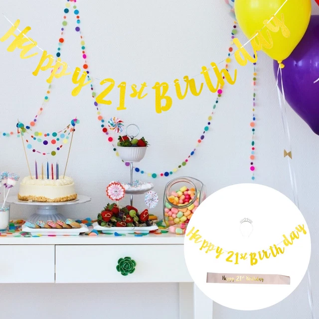 1 juego de bufanda y tiara de cumpleaños para niñas cumpleaños