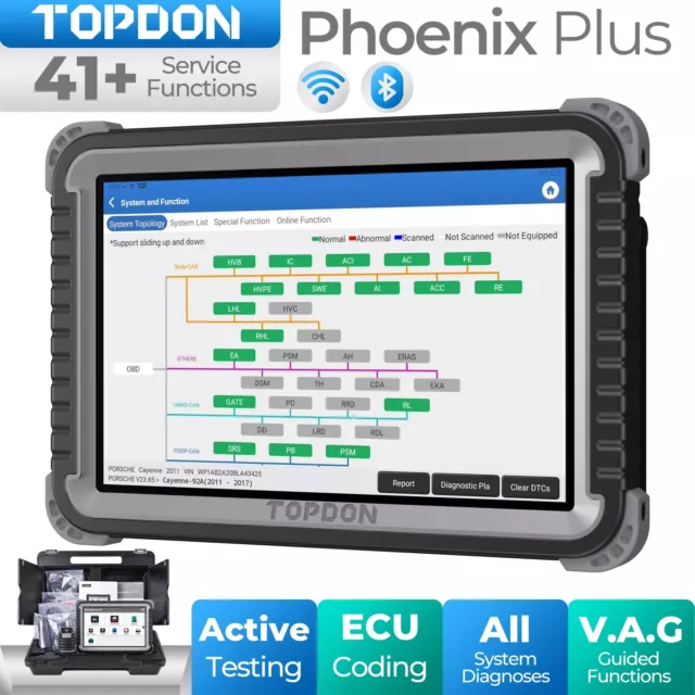 2024 TOPDON Phoenix Plus Car OBD2 Diagnostic Tool Auto Scanner Online Key Coding