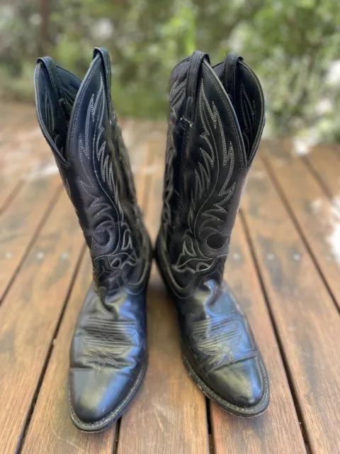 Cowboy boots - Black & white embroidery - women, teen, child -