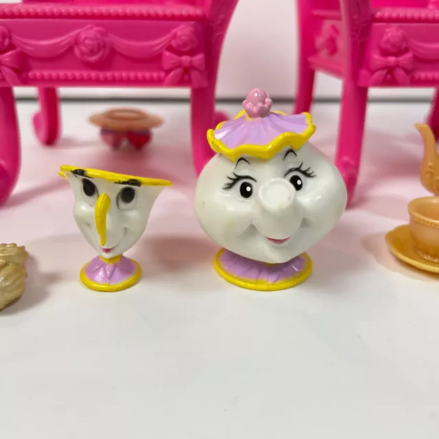 Disney Princess Barbie Tea Set With Mrs Potts and Chip Figurines INCL EUC 2