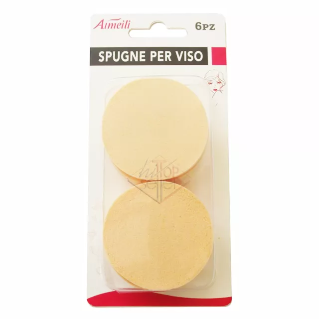 6 SPUGNETTE VISO ROTONDE spugnetta fondotinta spugna trucco accessori MAKE UP