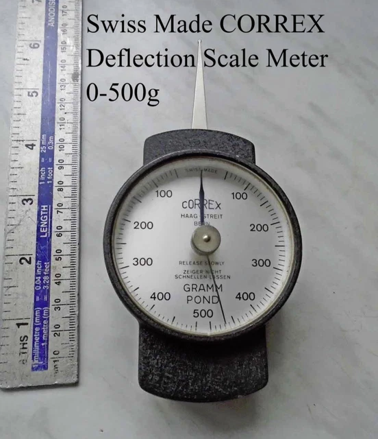 VINTAGE CORREX HAGG-STREIT Bern Swiss Made Deflection Scale Meter 0 ...