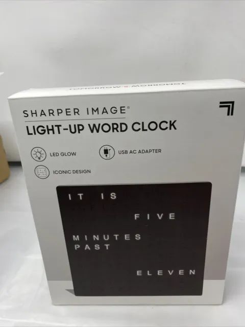 Reloj electrónico de palabras con iluminación de imagen más nítida pantalla de luz LED negro