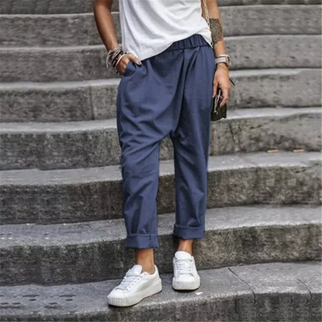 Pantaloni harem da uomo Alibaba zingari boho hippie Aladdin pantaloni da yoga larghi