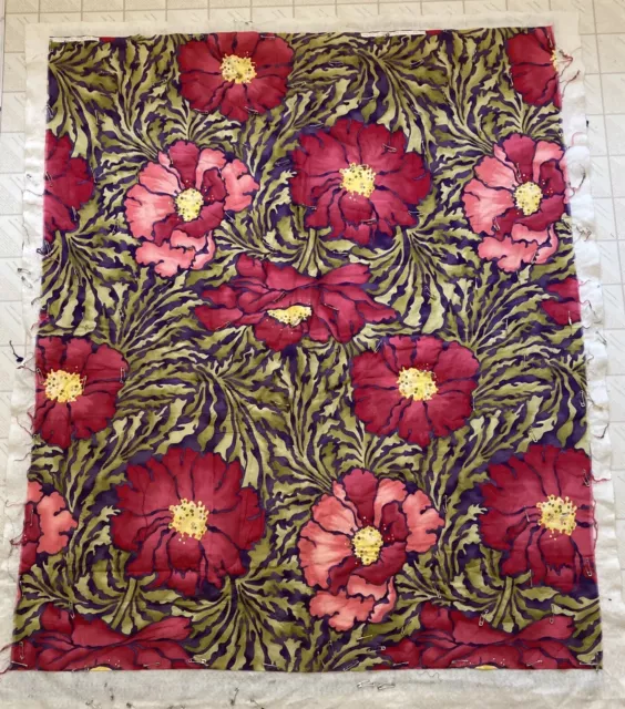 Bright & Bold Floral Quilt, NEEDS Quilting & Edging,  Lap Or Wall, 44"L x 35"W