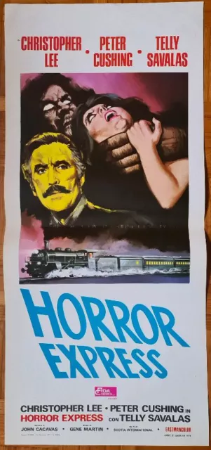 locandina originale HORROR EXPRESS christopher lee peter cushing