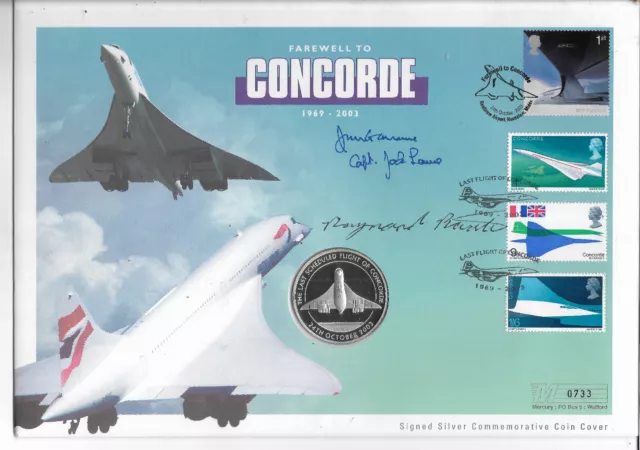 2003 Concorde Silver $10 ten Dollars Coin COA Signed Baxter Cochrane and Lowe