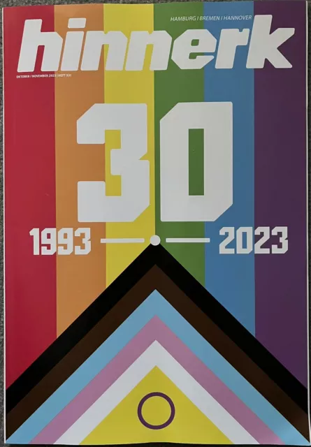 hinnerk Gay Magazin schwul Oktober/November 2023-aktuelles Heft-30 Jahre Hinnerk