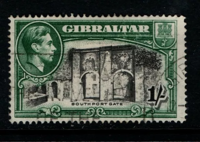 Gibraltar 1938 1951 King George VI 1/- perf 14 SG127 VF Used