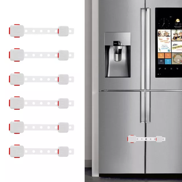 6 Pieces Heavy Duty Fashionable Baby-proof Cabinet Locks 360 ° Rotation Design